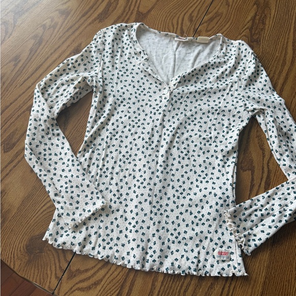 Levi's Tops - Vintage Levi Floral Henley Top